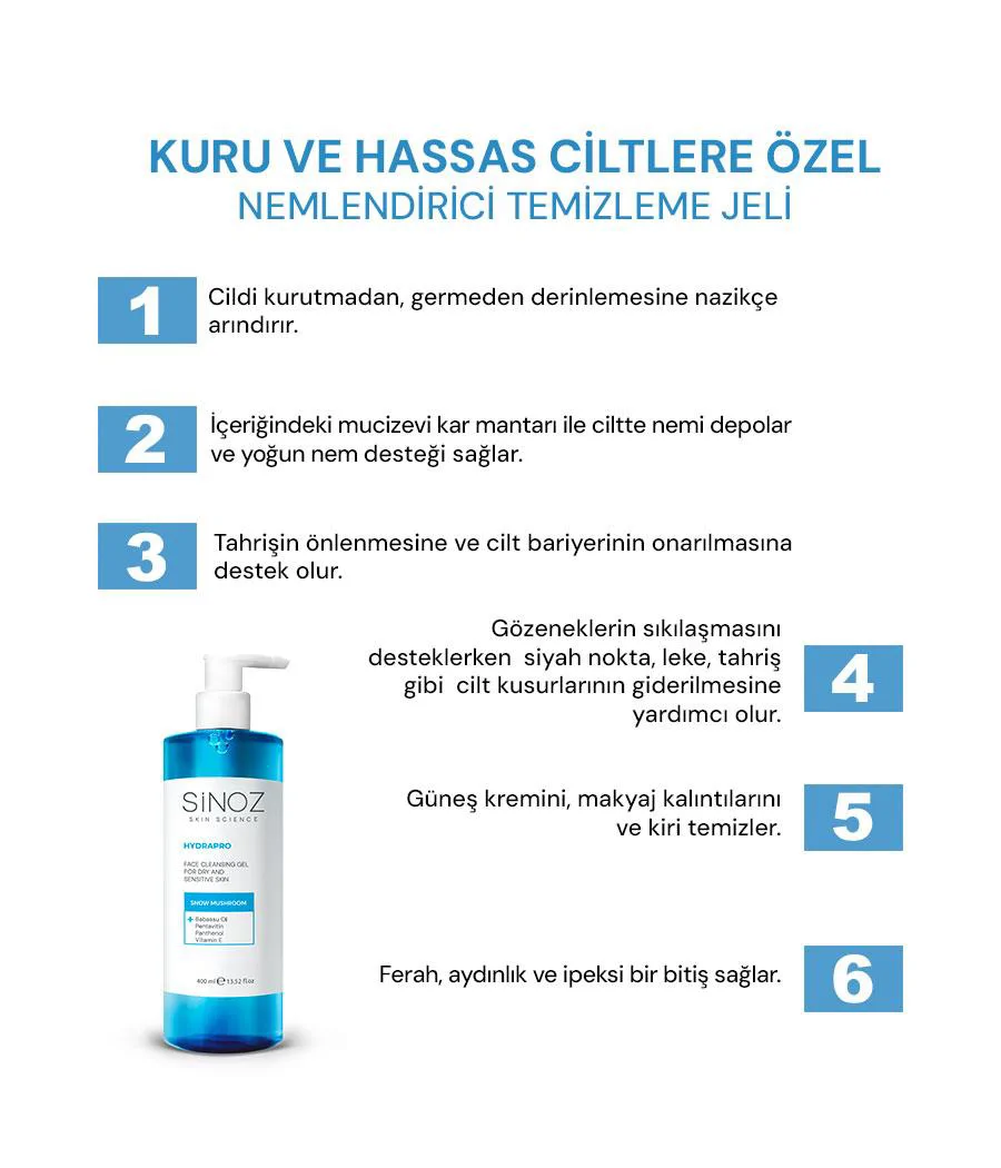 Sinoz Hydrapro Temizleyici ve Nemlendirici 2'li Bakım Seti
