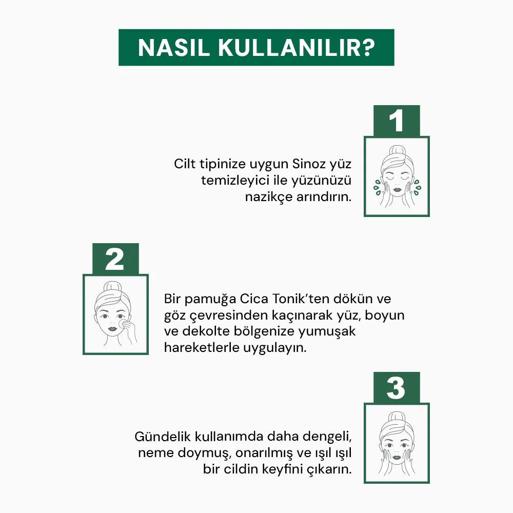 Sinoz  Pure Cica Onarıcı Yenileyici ve Nemlendirici Tonik 200 ml
