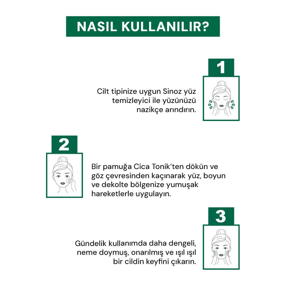 Sinoz  Pure Cica Onarıcı Yenileyici ve Nemlendirici Tonik 200 ml