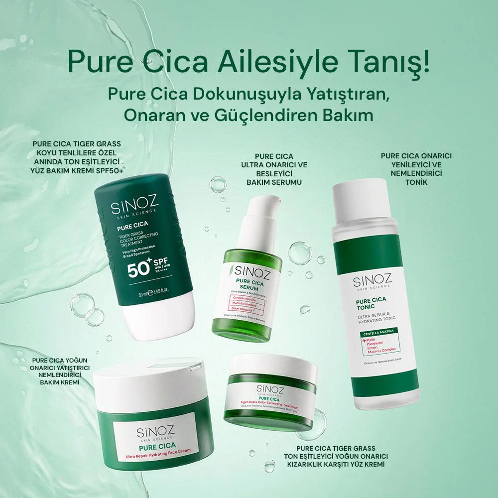 Sinoz  Pure Cica Onarıcı Yenileyici ve Nemlendirici Tonik 200 ml