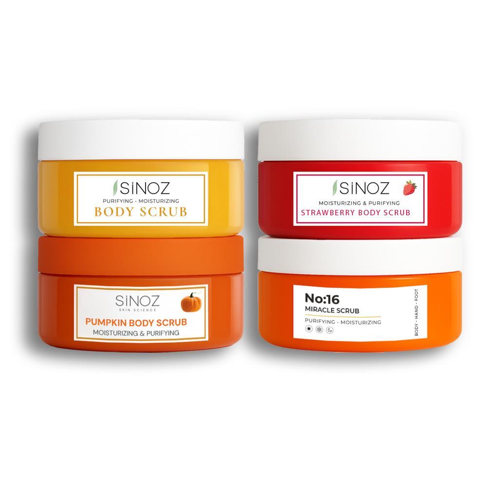 Sinoz  Arındırıcı Ve Nemlendirici Vücut Peeling 4'lü Seti