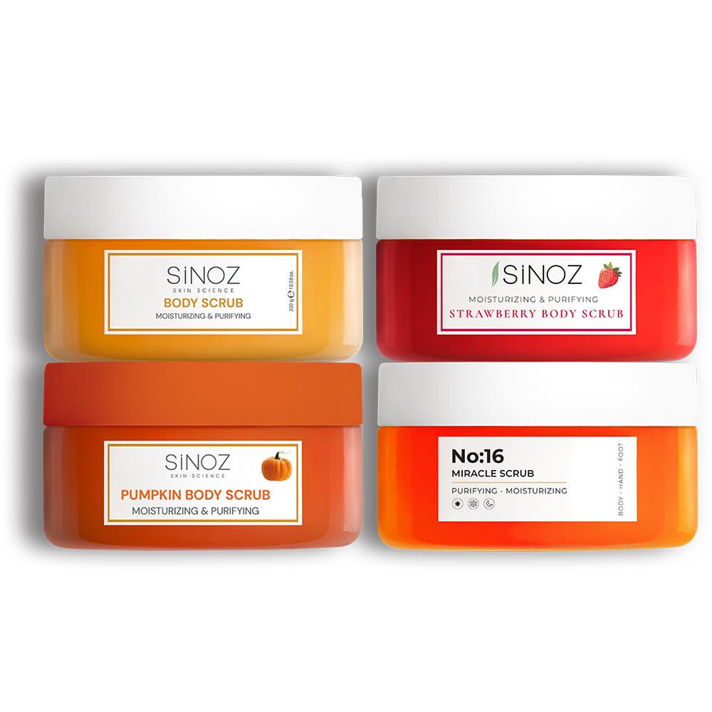Sinoz  Arındırıcı Ve Nemlendirici Vücut Peeling 4'lü Seti