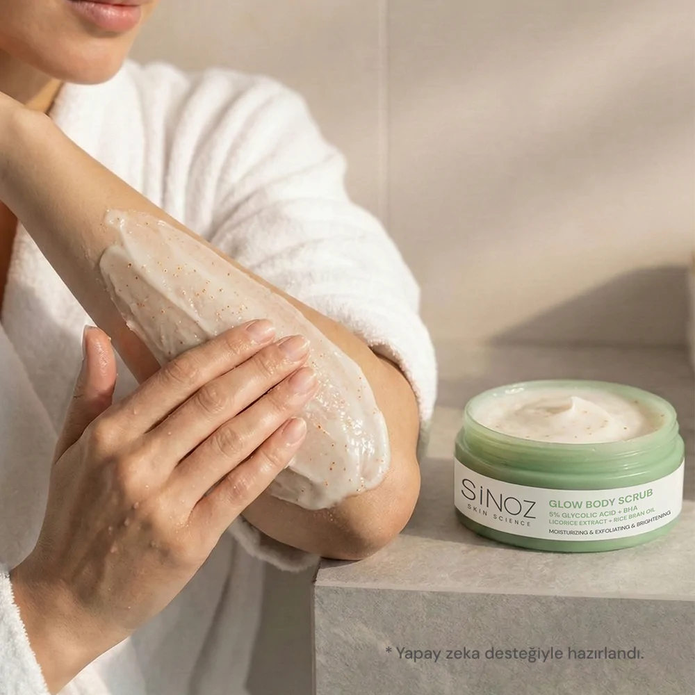 Sinoz Nemlendirici Arındırıcı ve Aydınlatıcı Glow Vücut Peelingi %5 Glikolik Asit 200 gr