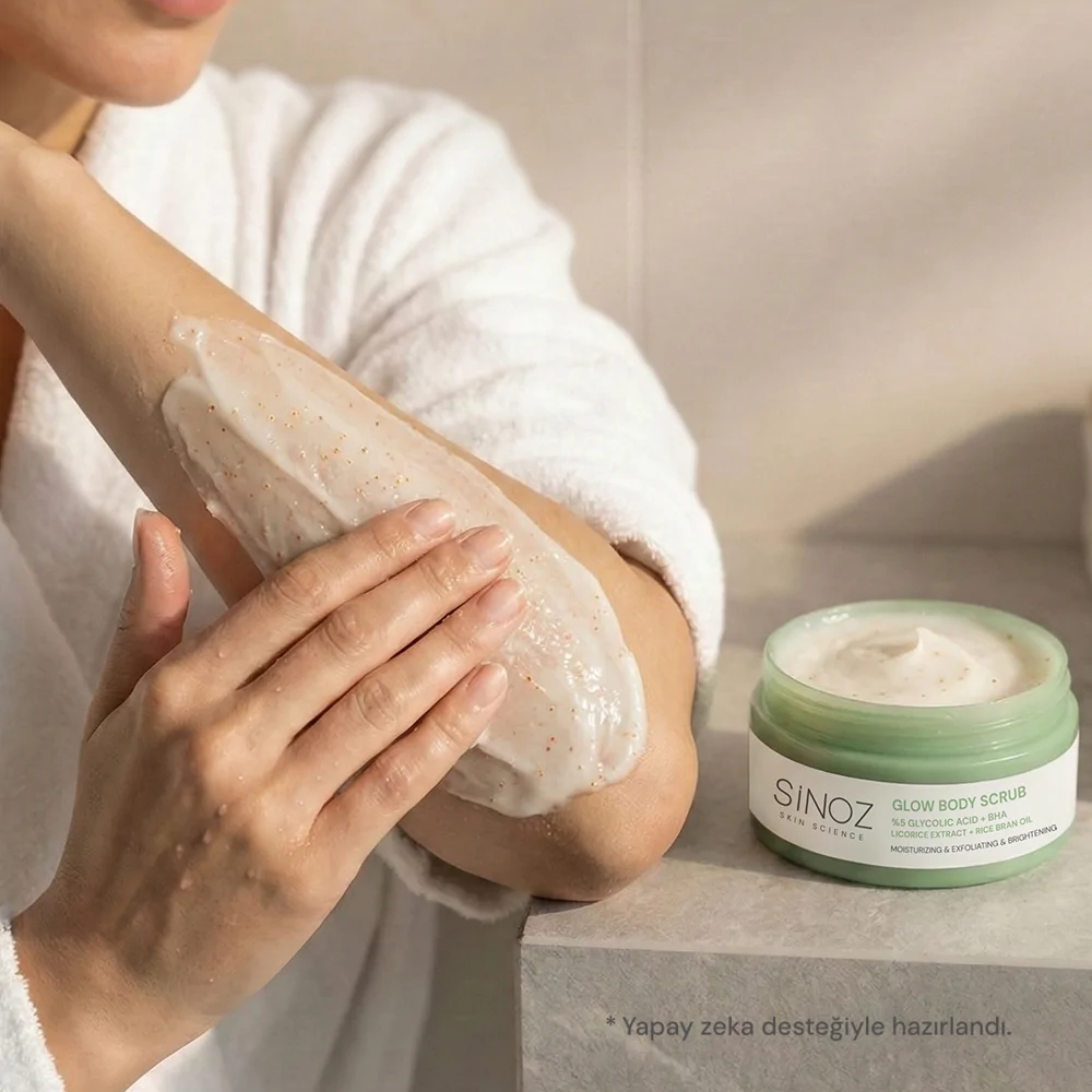 Sinoz Nemlendirici Arındırıcı ve Aydınlatıcı Glow Vücut Peelingi %5 Glikolik Asit 200 gr