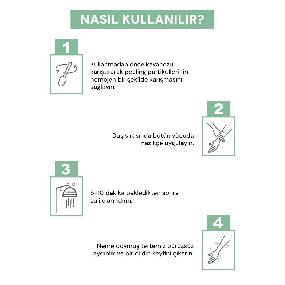 Sinoz Nemlendirici Arındırıcı ve Aydınlatıcı Glow Vücut Peelingi %5 Glikolik Asit 200 gr