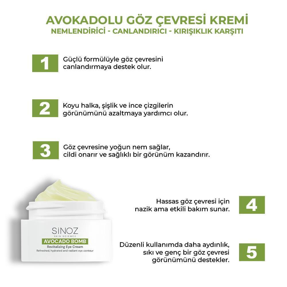 Sinoz Avokado Bomb Nemlendirici Arındırıcı 3’lü Bakım Seti