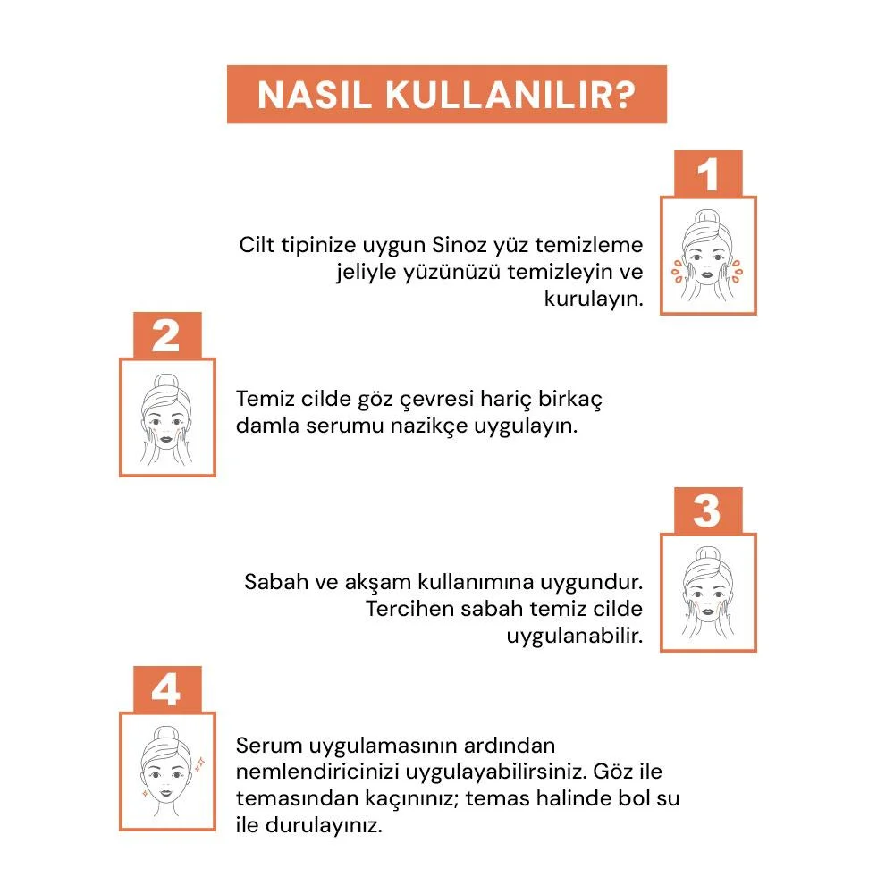 Sinoz Aydınlatıcı Canlandırıcı %10 C Vitamini Yüz Serumu 30 ml