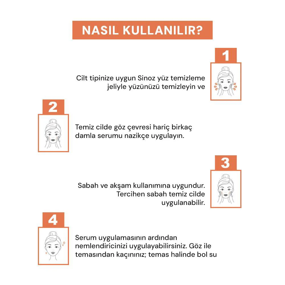 Sinoz Aydınlatıcı Canlandırıcı %10 C Vitamini Yüz Serumu 30 ml