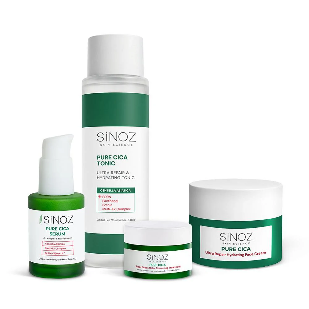 Sinoz Pure Cica Ultra Onarıcı ve Ton Eşitleyici 4'lü Bakım Seti