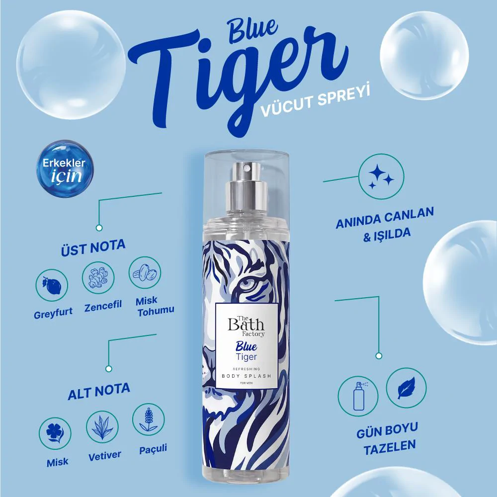 The Bath Factory Blue Tiger Vücut Spreyi 200 ML