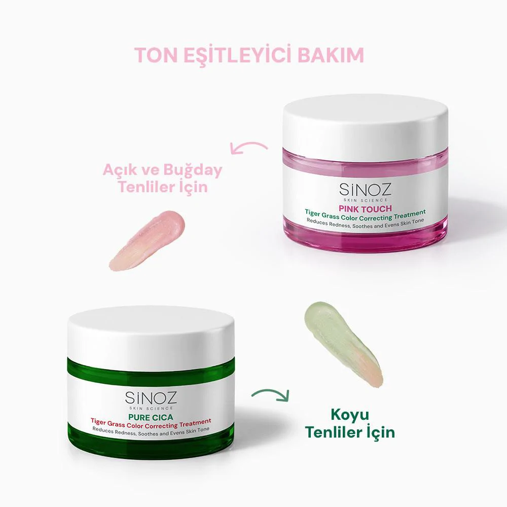 Sinoz Pink Touch Tiger Grass Anında Ton Eşitleyici Onarıcı Yüz Bakım Kremi 15 ml (Açık Tenler İçin)