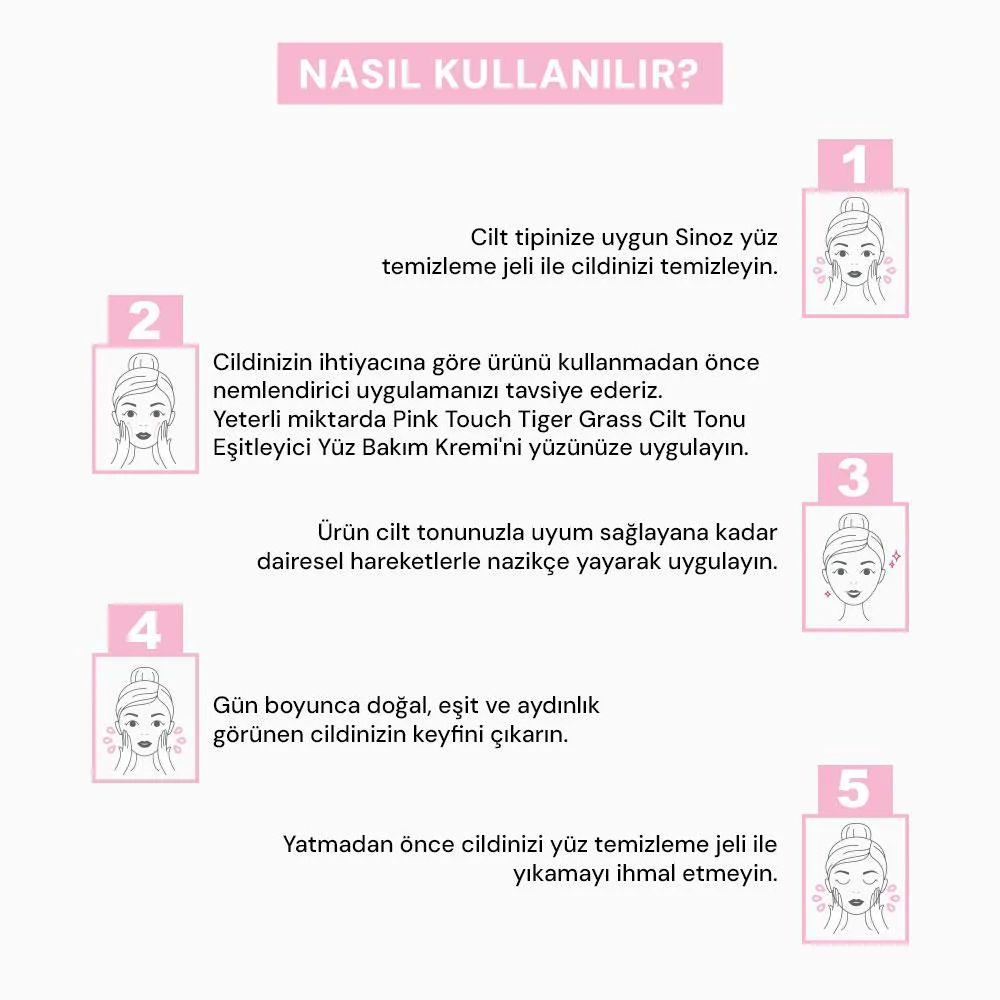 Sinoz Pink Touch Tiger Grass Anında Ton Eşitleyici Onarıcı Yüz Bakım Kremi 15 ml (Açık Tenler İçin)