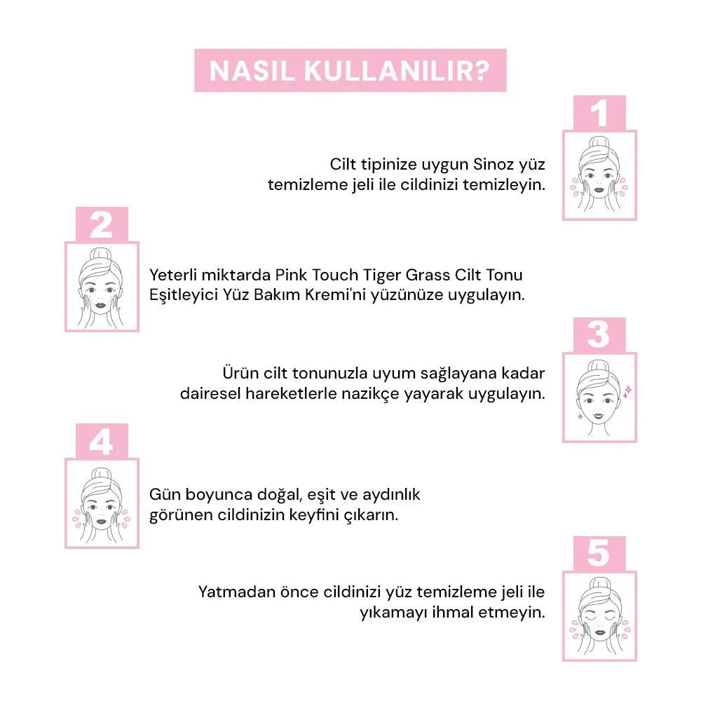 Sinoz Pink Touch Tiger Grass Anında Ton Eşitleyici Onarıcı Yüz Bakım Kremi 15 ml (Açık Tenler İçin)