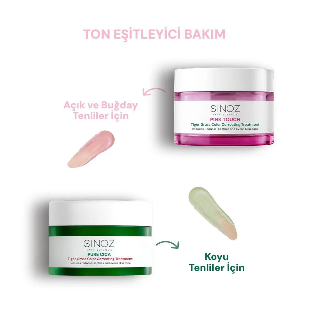 Sinoz Pink Touch Tiger Grass Anında Ton Eşitleyici Onarıcı Yüz Bakım Kremi 15 ml (Açık Tenler İçin)