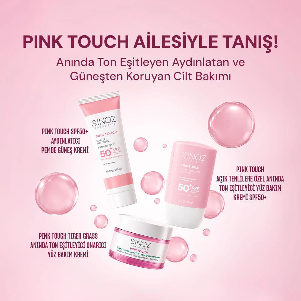 Sinoz Pink Touch Tiger Grass Anında Ton Eşitleyici Onarıcı Yüz Bakım Kremi 15 ml (Açık Tenler İçin)