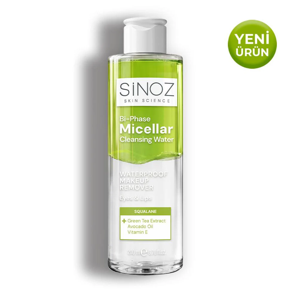 Sinoz Çift Fazlı Micellar Makyaj Temizleme Suyu 200 ml (Suya Dayanıklı Makyaj)