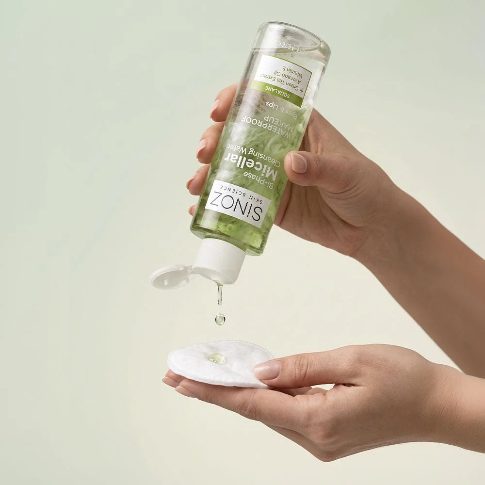 Sinoz Çift Fazlı Micellar Makyaj Temizleme Suyu 200 ml (Suya Dayanıklı Makyaj)