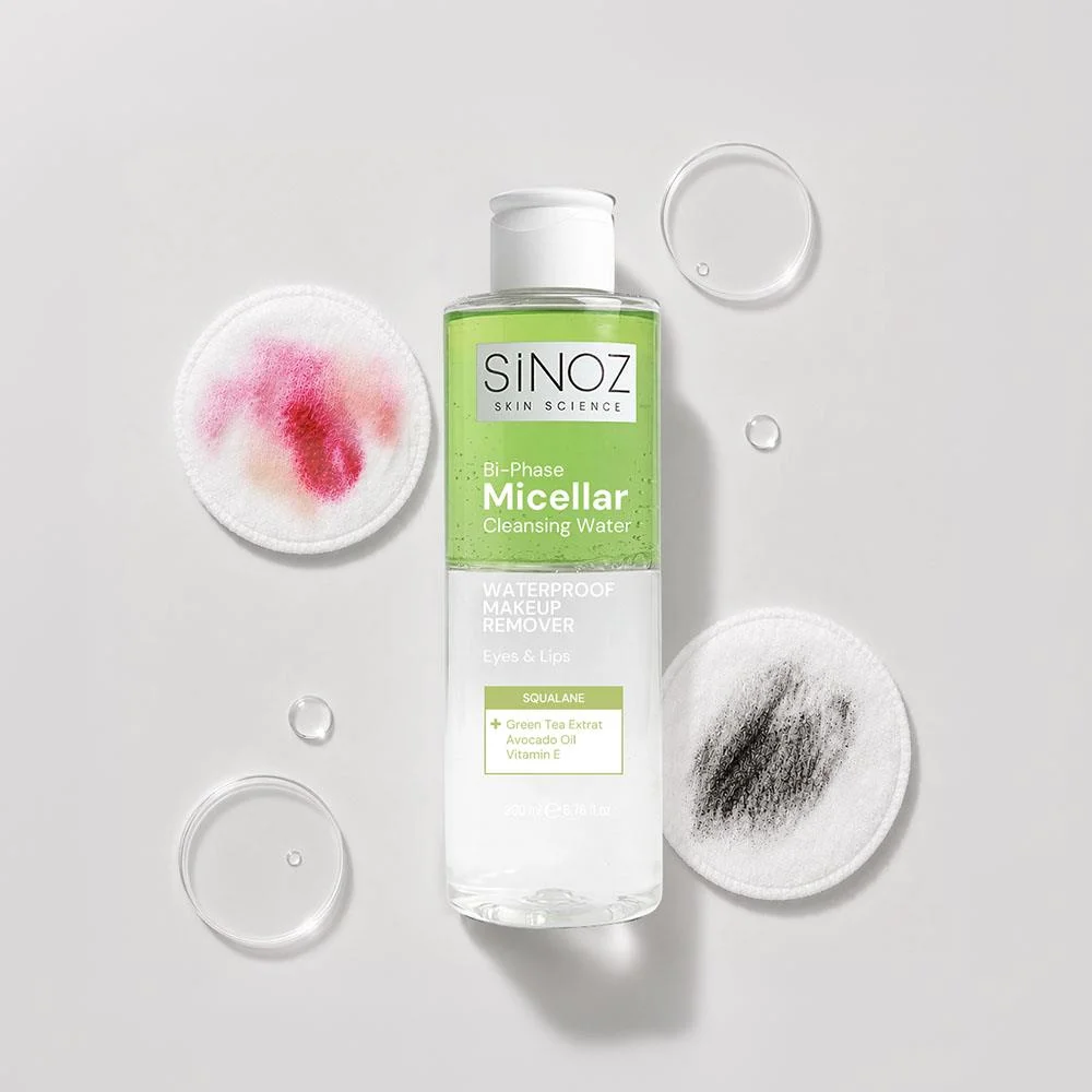 Sinoz Çift Fazlı Micellar Makyaj Temizleme Suyu 200 ml (Suya Dayanıklı Makyaj)