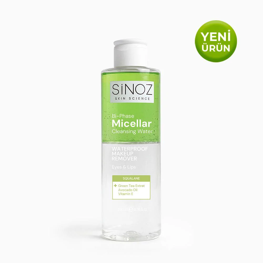 Sinoz Çift Fazlı Micellar Makyaj Temizleme Suyu 200 ml (Suya Dayanıklı Makyaj)