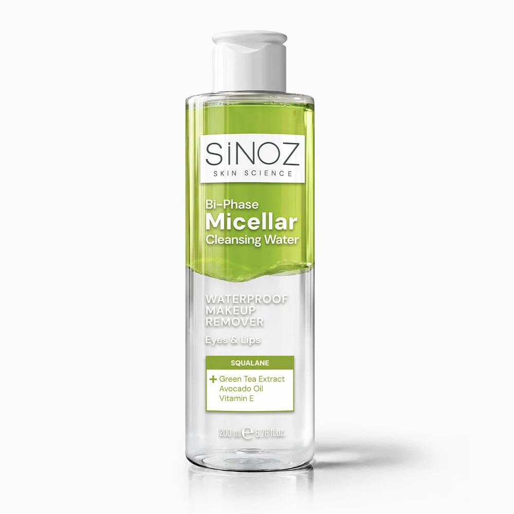 Sinoz Çift Fazlı Micellar Makyaj Temizleme Suyu 200 ml (Suya Dayanıklı Makyaj)