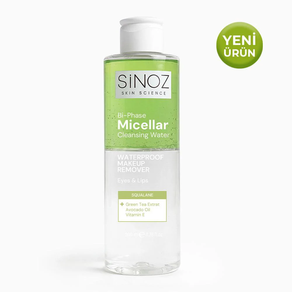 Sinoz Çift Fazlı Micellar Makyaj Temizleme Suyu 200 ml (Suya Dayanıklı Makyaj)