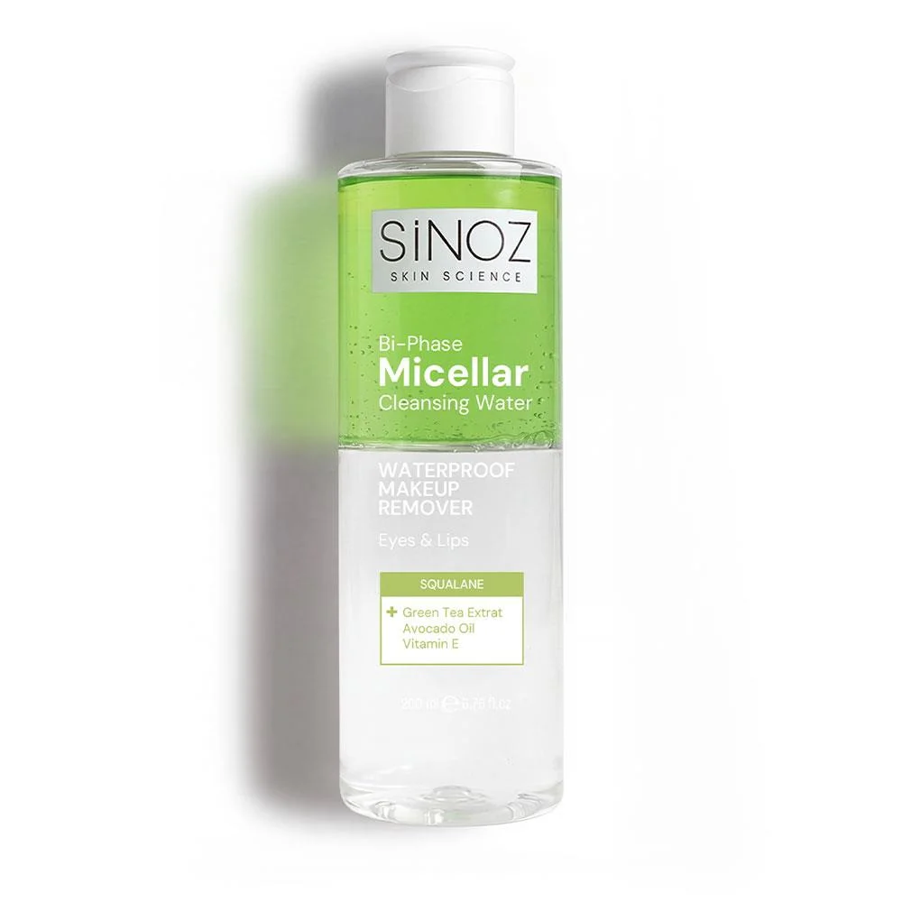Sinoz Çift Fazlı Micellar Makyaj Temizleme Suyu 200 ml (Suya Dayanıklı Makyaj)
