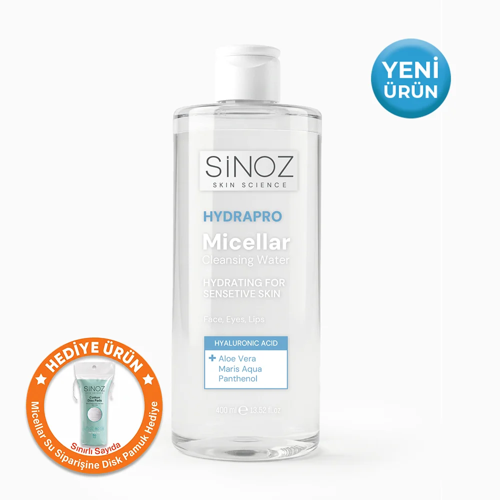 Sinoz Hydrapro Micellar Water Hassas Ciltler İçin Nemlendirici Makyaj Temizleme Suyu 400 ml
