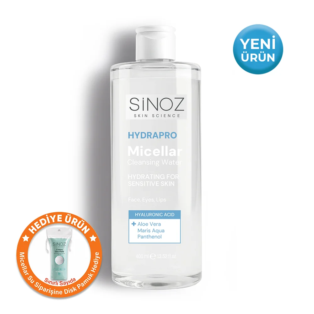 Sinoz Hydrapro Micellar Water Hassas Ciltler İçin Nemlendirici Makyaj Temizleme Suyu 400 ml