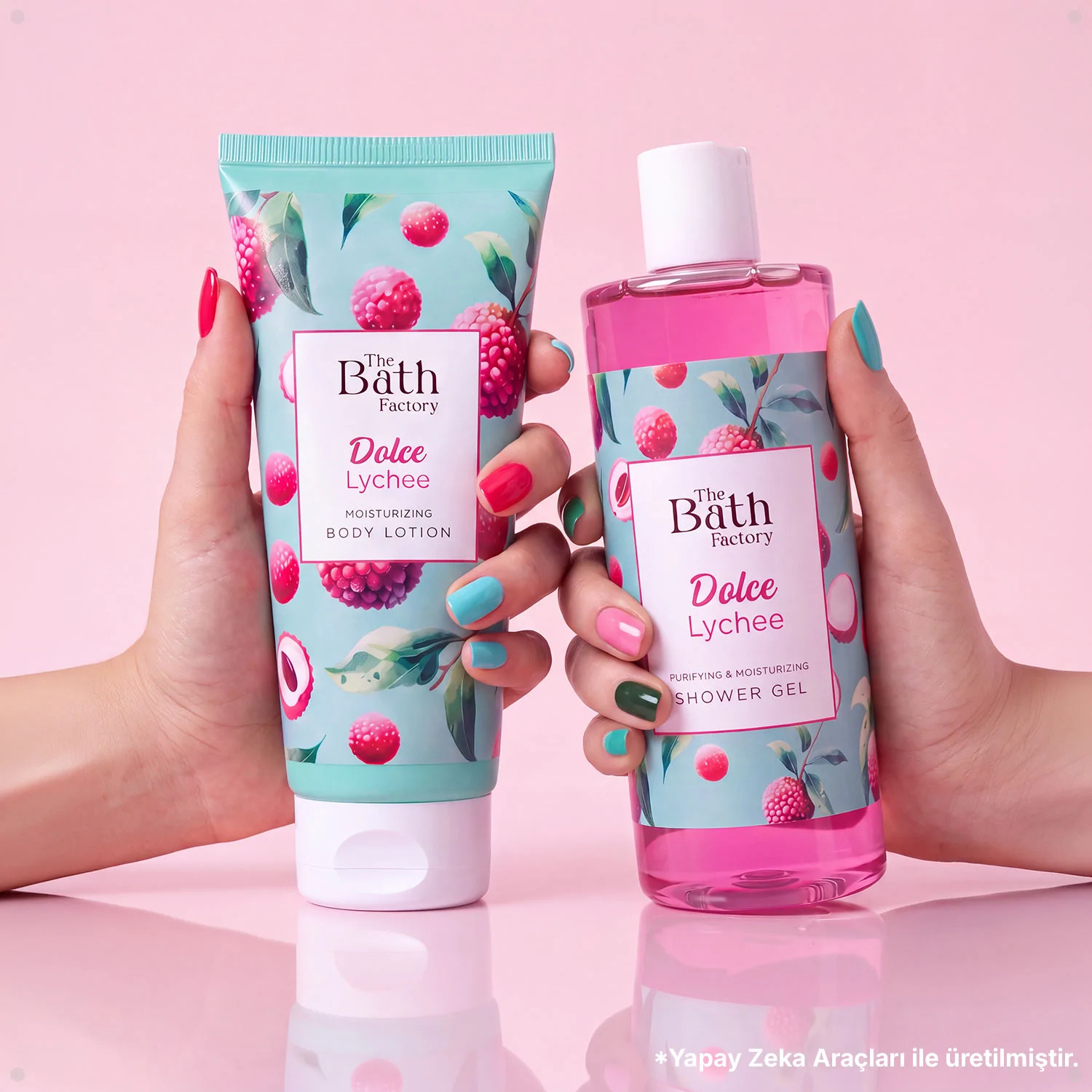 The Bath Factory Dolce Lychee Duş Jeli 400 ml + Vücut Losyon 200 ml Set 