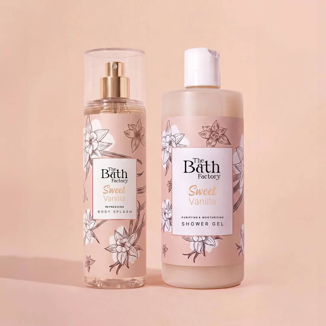 The Bath Factory Sweet Vanilla Duş Jeli 400 ml+ Saç ve Vücut Spreyi 200 ml 2'li Set
