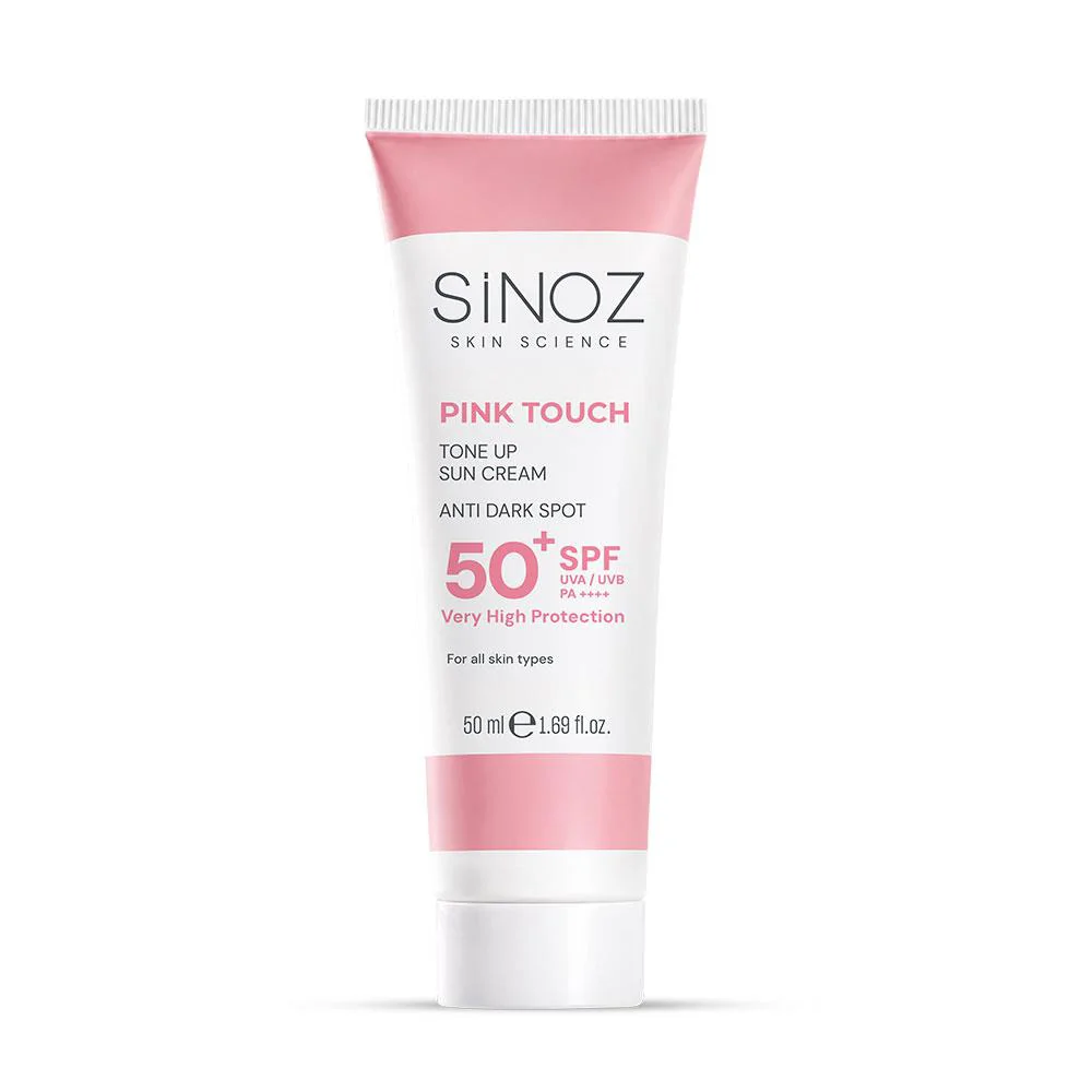 Sinoz Pink Touch Aydınlatıcı SPF50+ Pembe Güneş Kremi - Tüm Cilt Tipleri 50 ml