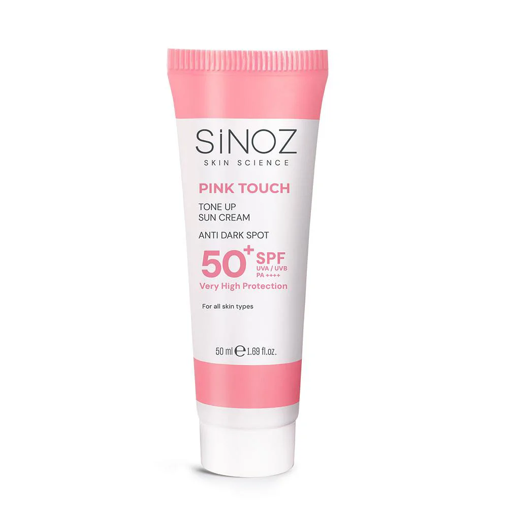 Sinoz Pink Touch Aydınlatıcı SPF50+ Pembe Güneş Kremi - Tüm Cilt Tipleri 50 ml