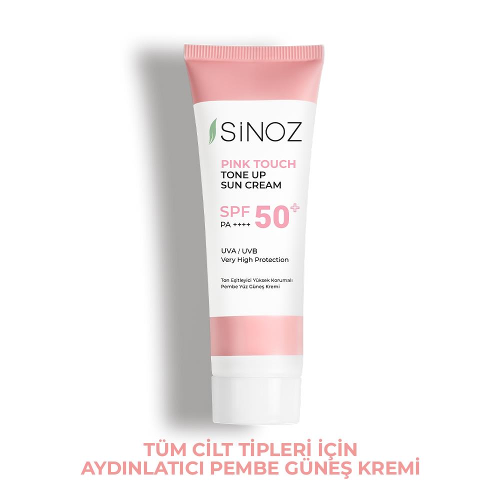 Sinoz Pink Touch Spf 50+ Cilt Aydınlatıcı Ton Eşitleyici Pembe Yüz Güneş Kremi 50 ml Tüm Ciltler İçin