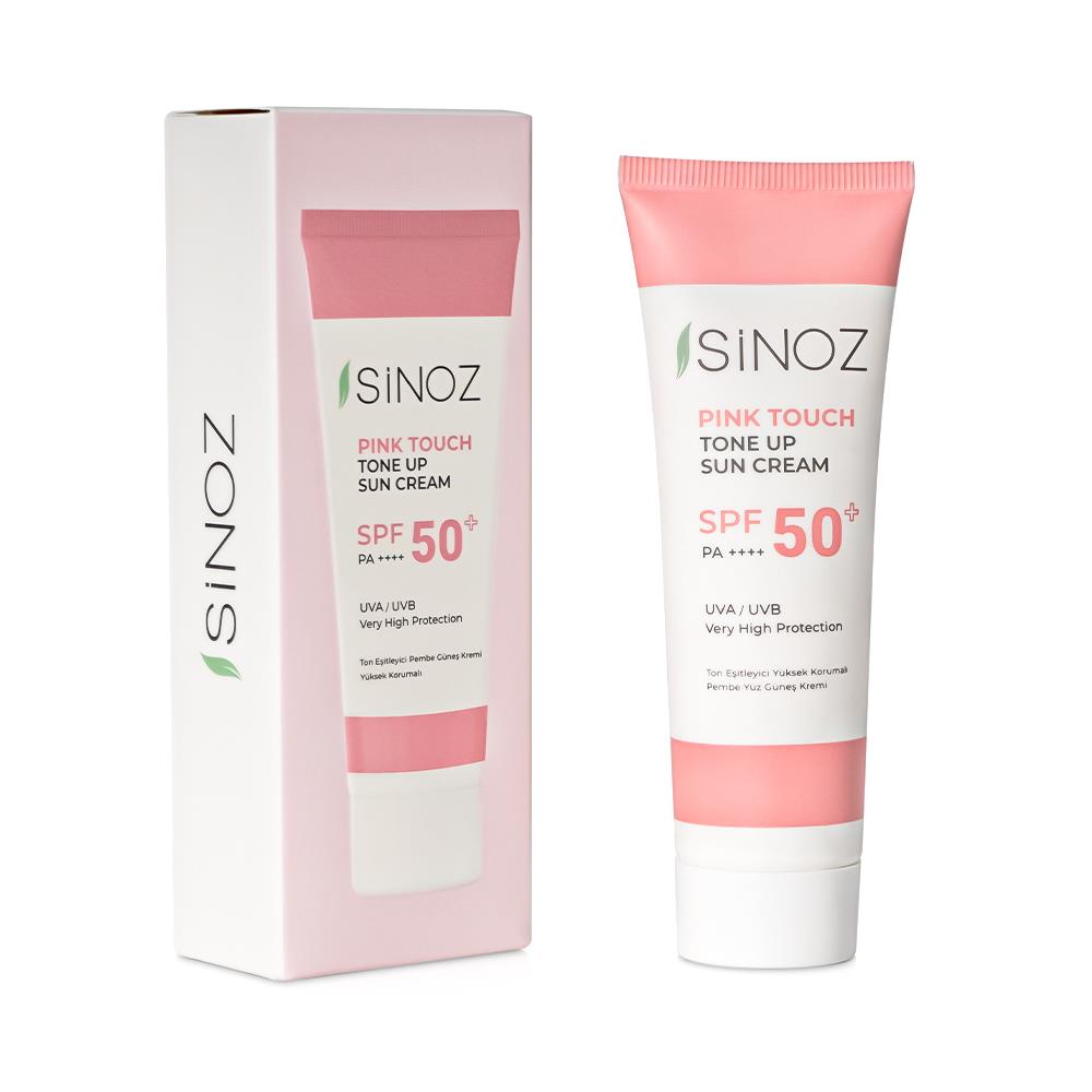 Sinoz Pink Touch Spf 50+ Cilt Aydınlatıcı Ton Eşitleyici Pembe Yüz Güneş Kremi 50 ml Tüm Ciltler İçin