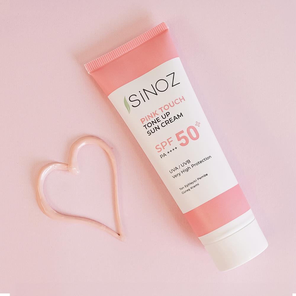 Sinoz Pink Touch Spf 50+ Cilt Aydınlatıcı Ton Eşitleyici Pembe Yüz Güneş Kremi 50 ml Tüm Ciltler İçin