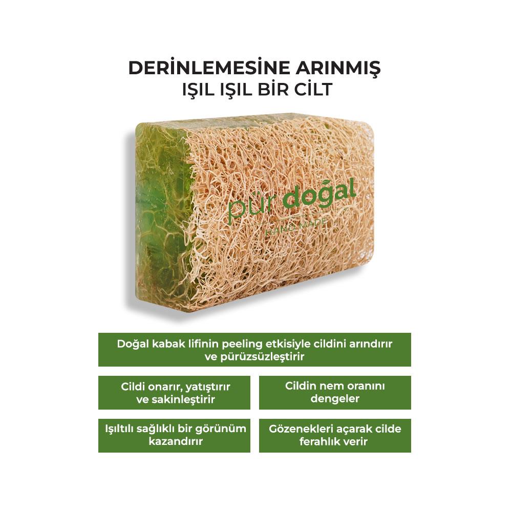 Sinoz Pür Doğal %100 Doğal Kabak Lifli Aloe Veralı Yüz Ve Vücut Sabunu - El Yapımı 130 gr