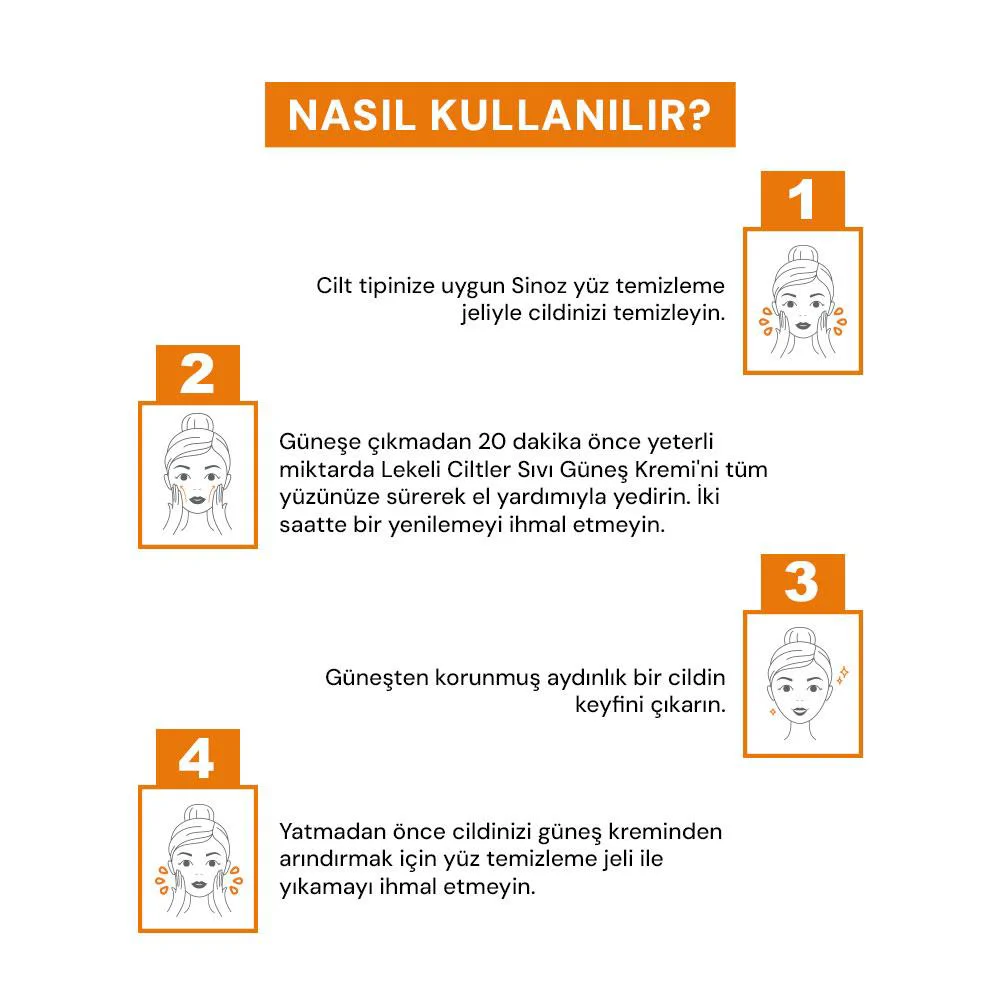 Sinoz Spf50+ Koyu Lekeli Ciltlere Özel Alpha Arbutin içerikli Sıvı Güneş Kremi 50 ml