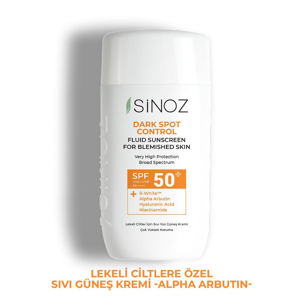 Sinoz Spf50+ Lekeli Ciltlere Özel Sıvı Güneş Kremi - Yeni Nesil Güneş Filtreleri ile Hibrit Formül  50 ml