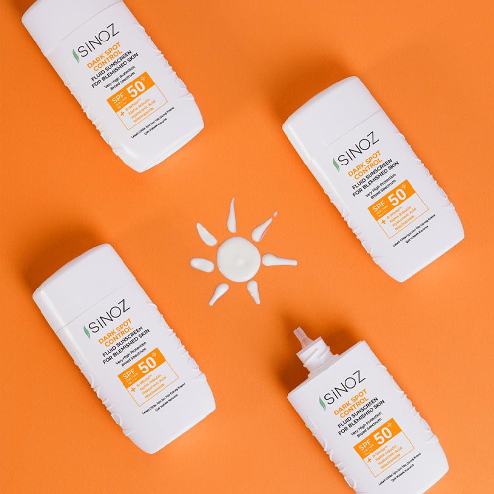 Sinoz Spf50+ Lekeli Ciltlere Özel Sıvı Güneş Kremi - Yeni Nesil Güneş Filtreleri ile Hibrit Formül  50 ml