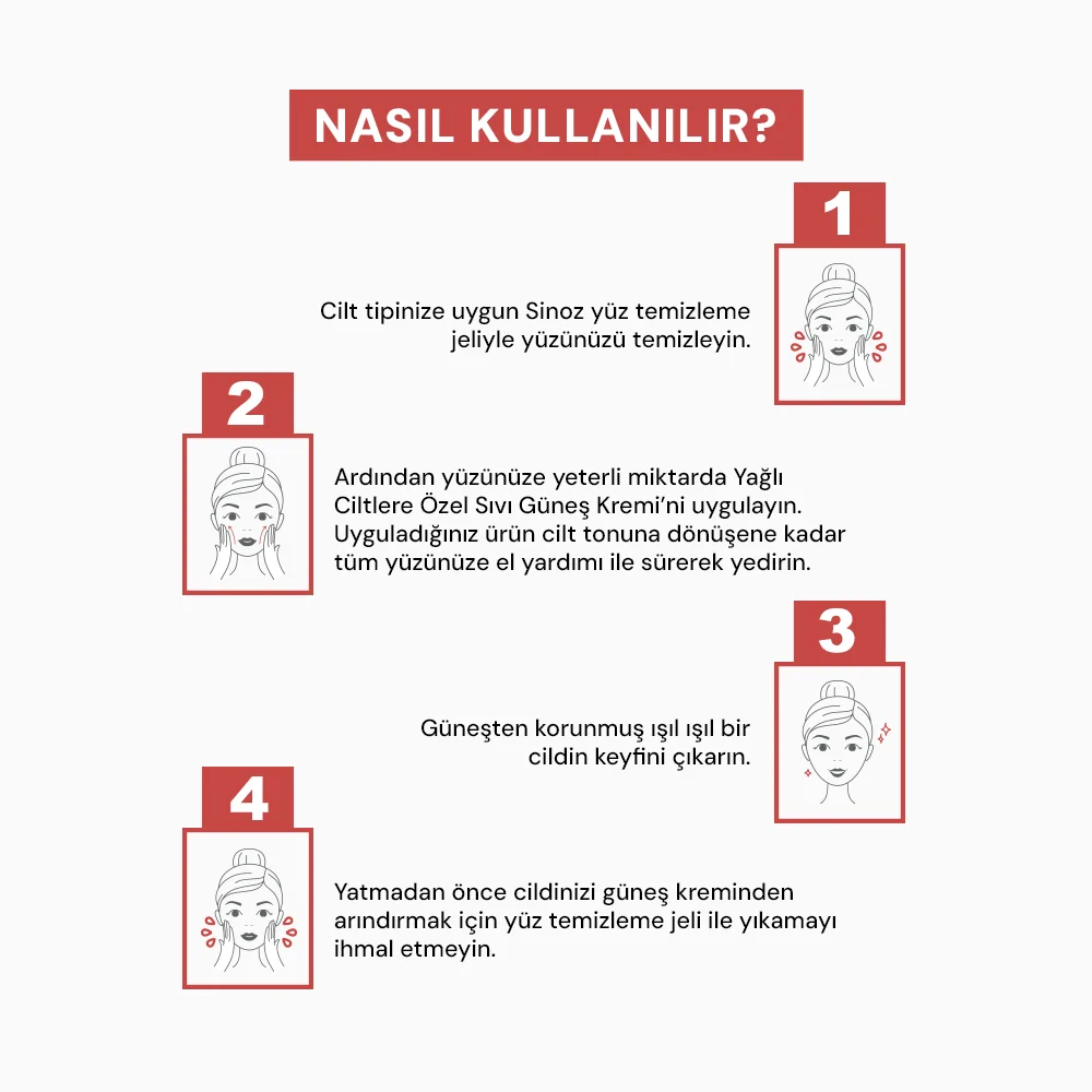 Sinoz Yağlı Ciltlere Özel Günlük Kullanım Spf50+ Sıvı Güneş Kremi 50 ml