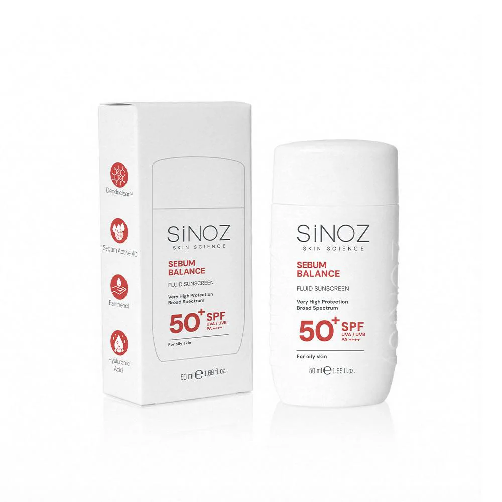 Sinoz Yağlı Ciltlere Özel Günlük Kullanım Spf50+ Sıvı Güneş Kremi 50 ml