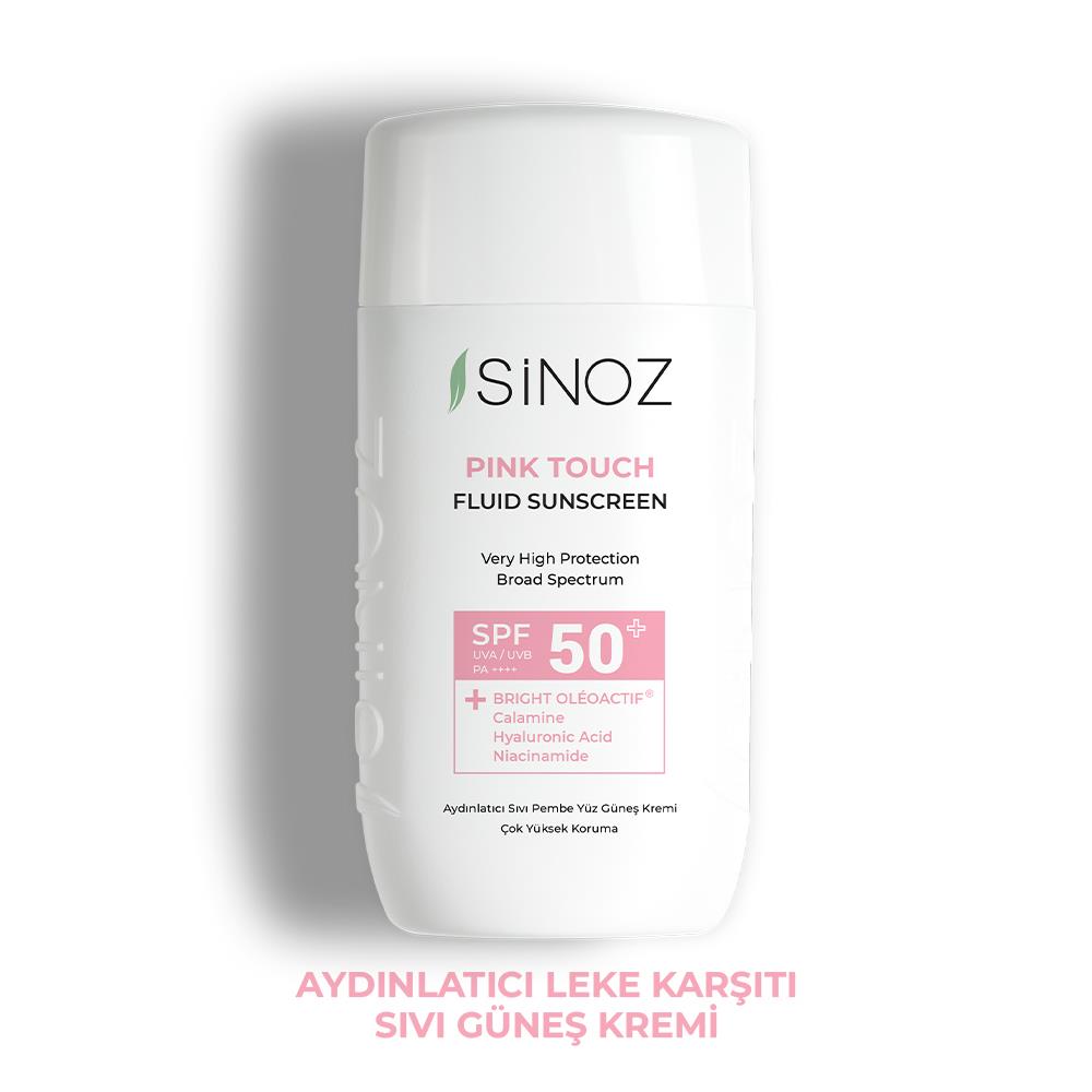 Sinoz Spf50+ Pink Touch Aydınlatıcı Sıvı Güneş Kremi - Yeni Nesil Güneş Filtreleri ile Hibrit Formül 50 ml