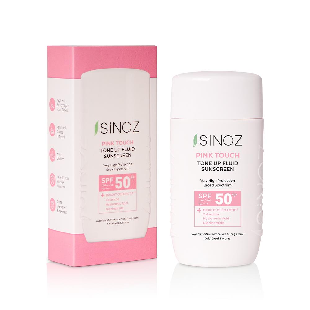 Sinoz Spf50+ Pink Touch Aydınlatıcı Sıvı Güneş Kremi - Yeni Nesil Güneş Filtreleri ile Hibrit Formül 50 ml