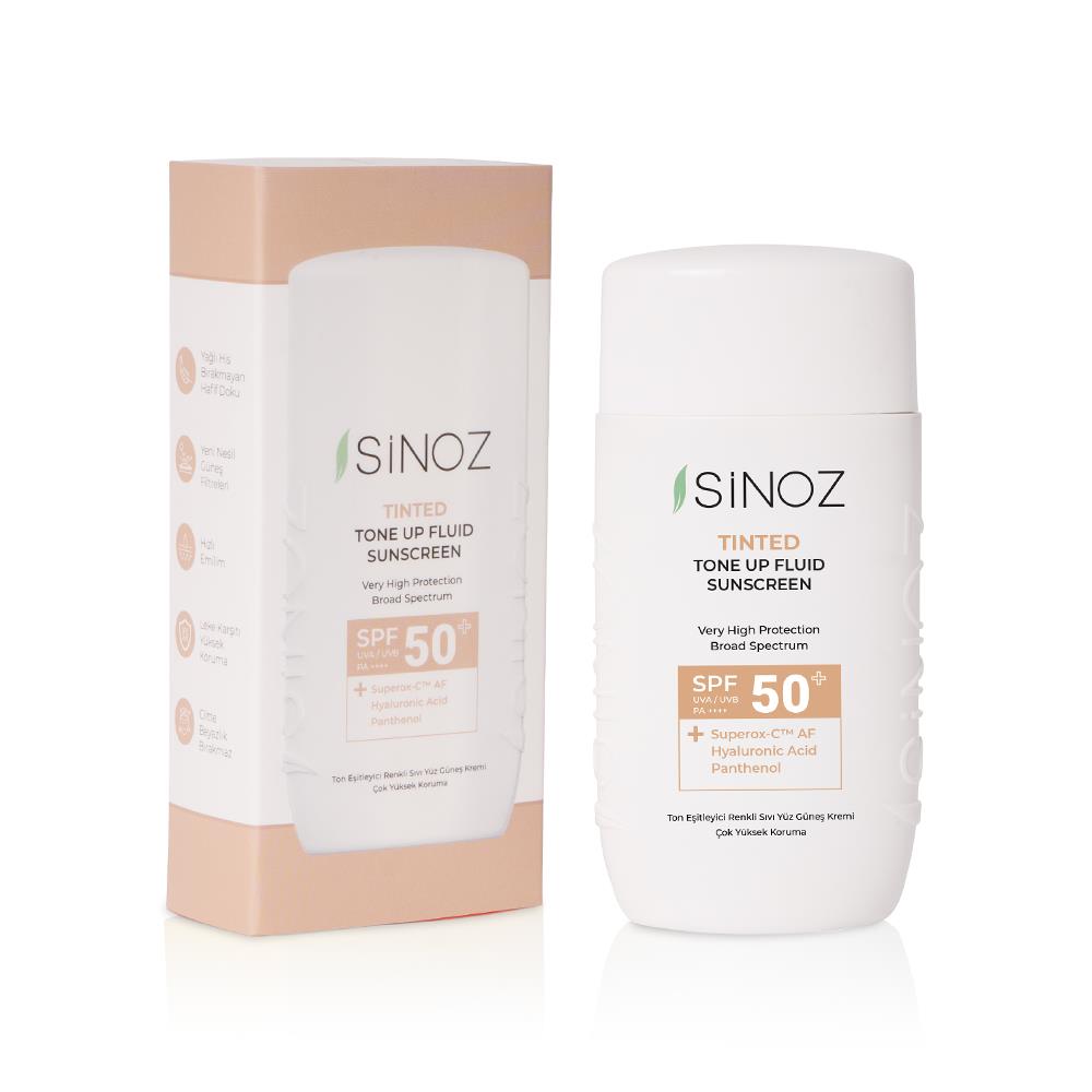 Sinoz Spf50+ Tinted Sıvı Güneş Kremi - Yeni Nesil Güneş Filtreleri ile Hibrit Formül 50 ml