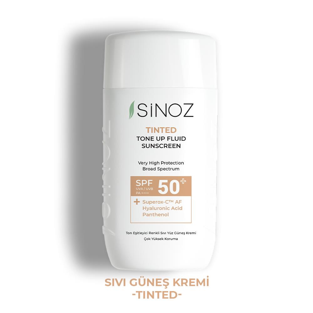 Sinoz Spf50+ Tinted Sıvı Güneş Kremi - Yeni Nesil Güneş Filtreleri ile Hibrit Formül 50 ml