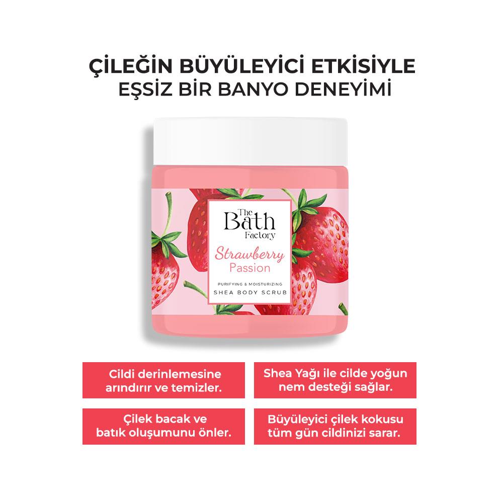 The Bath Factory Besleyici Arındırıcı Nemlendirici Çilekli Vücut Peelingi 300 GR