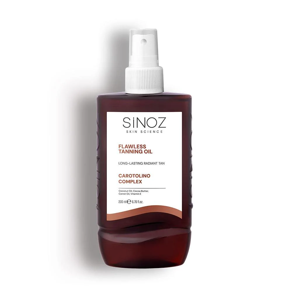 Sinoz Kusursuz Bronzlaştırıcı Güneş Yağı Spreyi - Hindistan Cevizi Kakao Havuç Yağı İçeren 200 ml 