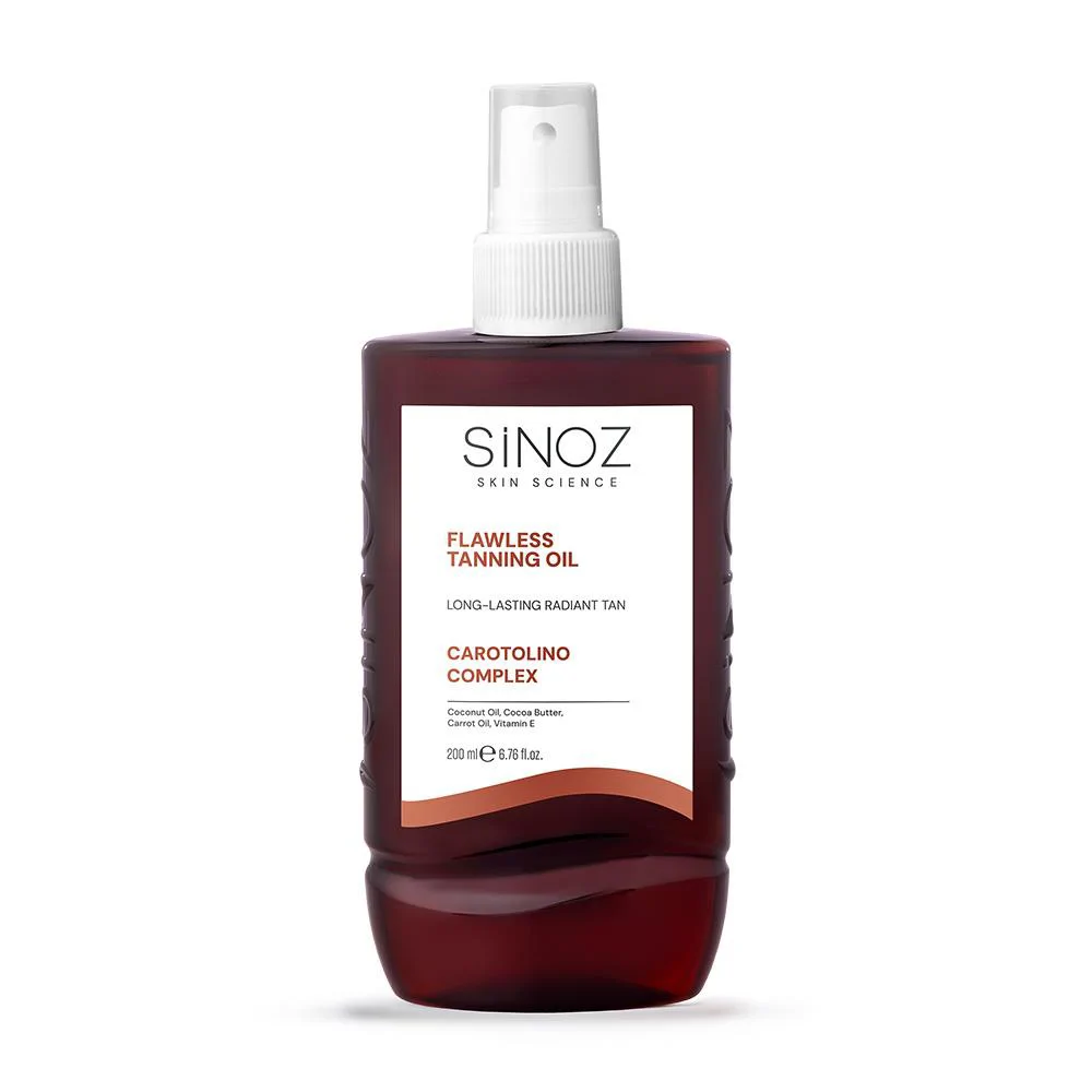 Sinoz Kusursuz Bronzlaştırıcı Güneş Yağı Spreyi - Hindistan Cevizi Kakao Havuç Yağı İçeren 200 ml 