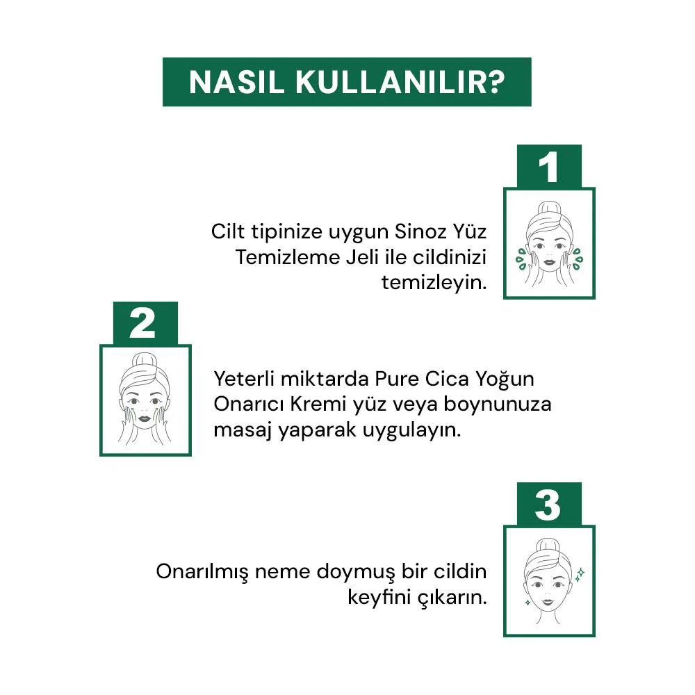 Sinoz Pure Cica Yoğun Onarıcı Yatıştırıcı Nemlendirici Bakım Kremi 50 ml