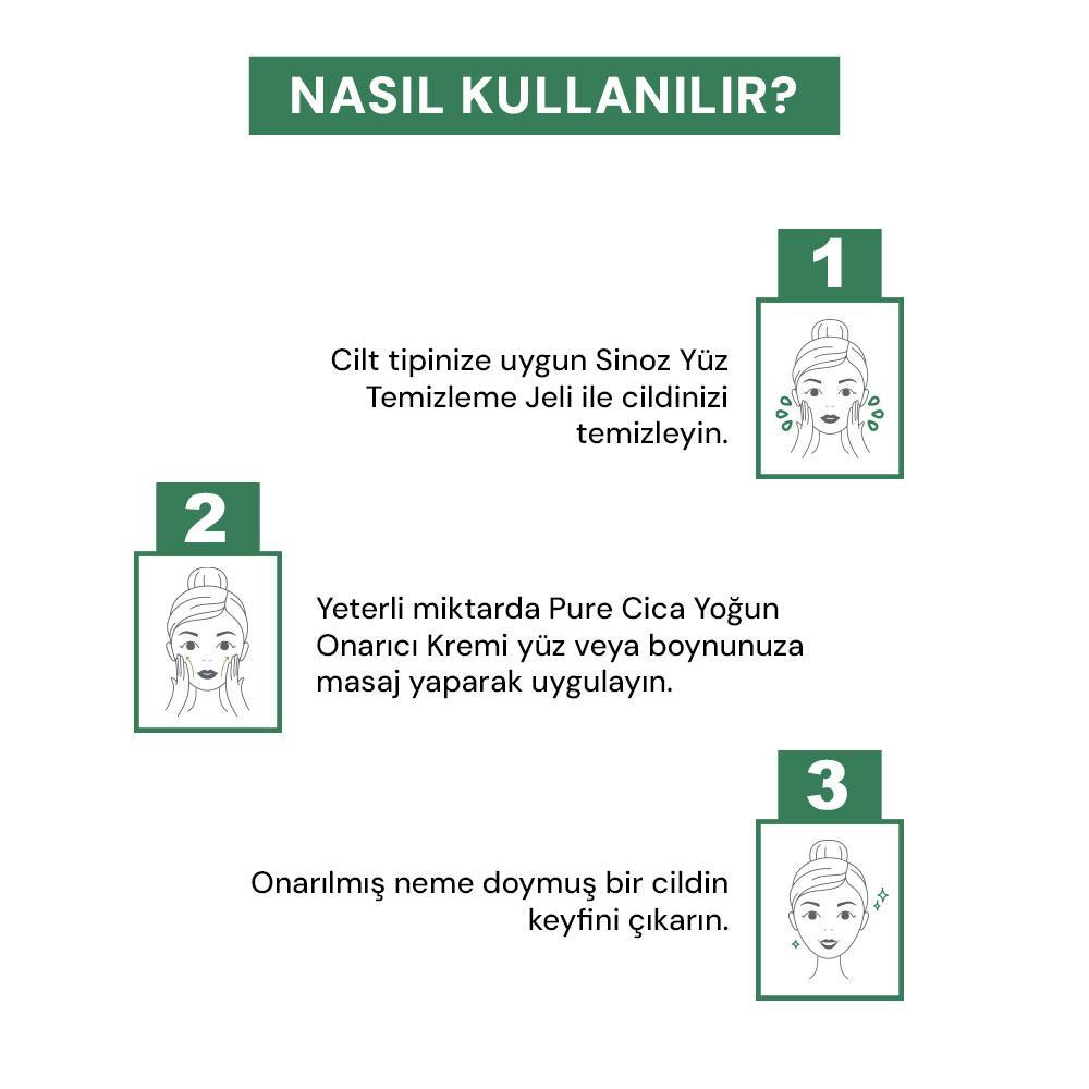 Sinoz Pure Cica Yoğun Onarıcı Yatıştırıcı Nemlendirici Bakım Kremi 50 ml